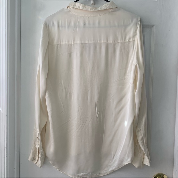 Quince women's Washable Stretch Silk Notch Collar Blouse Sz M - Picture 6 of 8